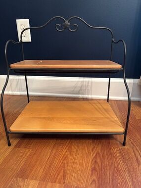 Longaberger Iron Rack with wood shelves
